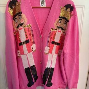QUEEN OF SPARKLES Pink Nutcracker Cardigan